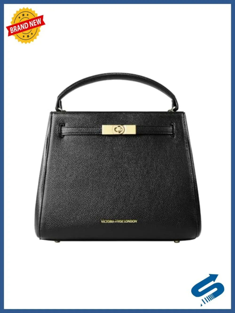 Faux Leather Satchel Handbag with Crossbody Strap, Multiple Pockets